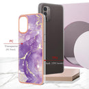 For Nokia G21 / G11 Electroplating Marble Pattern Dual-side IMD TPU Phone Case(Purple 002)