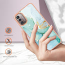 For Nokia G21 / G11 Electroplating Marble Pattern Dual-side IMD TPU Phone Case(Green 003)