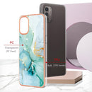 For Nokia G21 / G11 Electroplating Marble Pattern Dual-side IMD TPU Phone Case(Green 003)