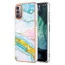 For Nokia G21 / G11 Electroplating Marble Pattern Dual-side IMD TPU Phone Case(Green 004)