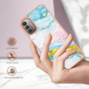 For Nokia G21 / G11 Electroplating Marble Pattern Dual-side IMD TPU Phone Case(Green 004)