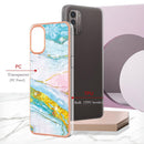 For Nokia G21 / G11 Electroplating Marble Pattern Dual-side IMD TPU Phone Case(Green 004)
