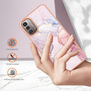 For Nokia G21 / G11 Electroplating Marble Pattern Dual-side IMD TPU Phone Case(Rose Gold 005)