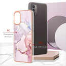 For Nokia G21 / G11 Electroplating Marble Pattern Dual-side IMD TPU Phone Case(Rose Gold 005)