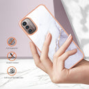 For Nokia G21 / G11 Electroplating Marble Pattern Dual-side IMD TPU Phone Case(White 006)