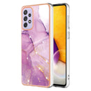 For Samsung Galaxy A23 4G / 5G Electroplating Marble Pattern Dual-side IMD TPU Phone Case(Purple 001)