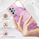 For Samsung Galaxy A23 4G / 5G Electroplating Marble Pattern Dual-side IMD TPU Phone Case(Purple 001)