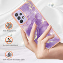 For Samsung Galaxy A23 4G / 5G Electroplating Marble Pattern Dual-side IMD TPU Phone Case(Purple 002)