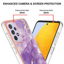 For Samsung Galaxy A23 4G / 5G Electroplating Marble Pattern Dual-side IMD TPU Phone Case(Purple 002)