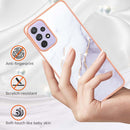 For Samsung Galaxy A23 4G / 5G Electroplating Marble Pattern Dual-side IMD TPU Phone Case(White 006)