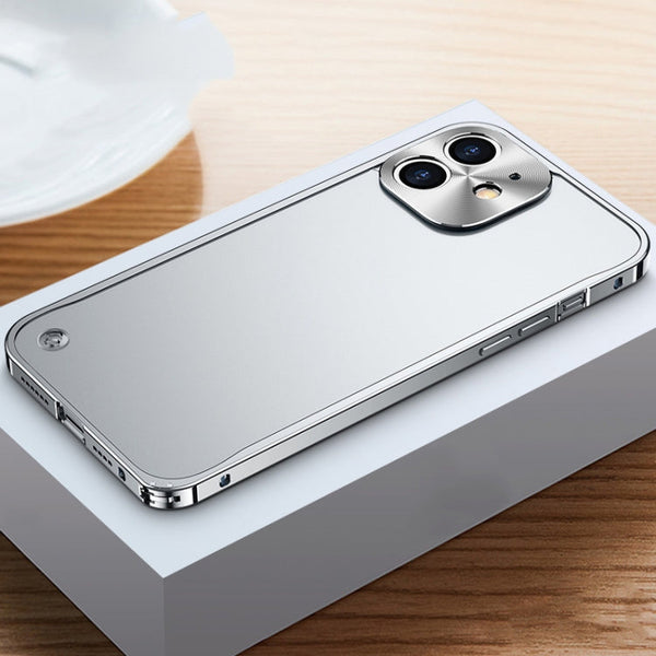 Metal Frame Frosted Case For iPhone 12(Silver)