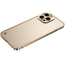 For iPhone 13 Pro Max Metal Frame Frosted Case (Gold)