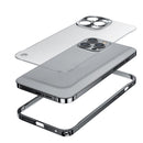 Metal Frame Frosted Case For iPhone 13 Pro Max(Black)