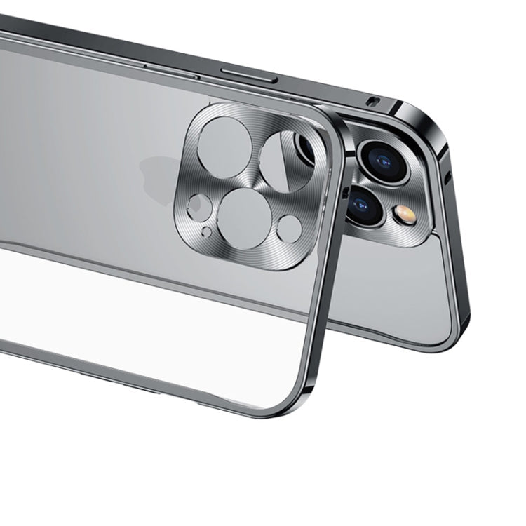 Metal Frame Frosted Case For iPhone 13 Pro Max(Silver)