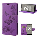 For Nokia G21 Butterfly Embossed Horizontal Flip Leather Phone Case(Purple)