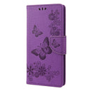 For Nokia G21 Butterfly Embossed Horizontal Flip Leather Phone Case(Purple)