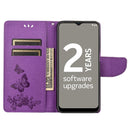 For Nokia G21 Butterfly Embossed Horizontal Flip Leather Phone Case(Purple)