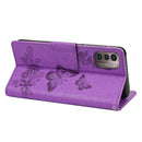 For Nokia G21 Butterfly Embossed Horizontal Flip Leather Phone Case(Purple)