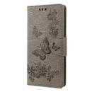 For Nokia G21 Butterfly Embossed Horizontal Flip Leather Phone Case(Grey)
