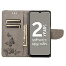 For Nokia G21 Butterfly Embossed Horizontal Flip Leather Phone Case(Grey)