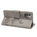For Nokia G21 Butterfly Embossed Horizontal Flip Leather Phone Case(Grey)