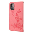For Nokia G21 Butterfly Embossed Horizontal Flip Leather Phone Case(Pink)