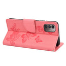 For Nokia G21 Butterfly Embossed Horizontal Flip Leather Phone Case(Pink)