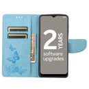 For Nokia G21 Butterfly Embossed Horizontal Flip Leather Phone Case(Blue)