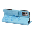 For Nokia G21 Butterfly Embossed Horizontal Flip Leather Phone Case(Blue)