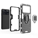 For Xiaomi Poco M4 Pro 4G Shockproof PC + TPU Protective Phone Case with Magnetic Ring Holder(Navy Blue)