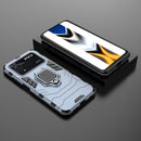 For Xiaomi Poco M4 Pro 4G Shockproof PC + TPU Protective Phone Case with Magnetic Ring Holder(Navy Blue)