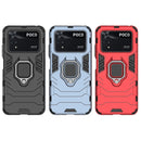 For Xiaomi Poco M4 Pro 4G Shockproof PC + TPU Protective Phone Case with Magnetic Ring Holder(Navy Blue)