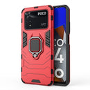 For Xiaomi Poco M4 Pro 4G Shockproof PC + TPU Protective Phone Case with Magnetic Ring Holder(Red)
