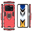 For Xiaomi Poco M4 Pro 4G Shockproof PC + TPU Protective Phone Case with Magnetic Ring Holder(Red)