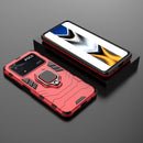 For Xiaomi Poco M4 Pro 4G Shockproof PC + TPU Protective Phone Case with Magnetic Ring Holder(Red)