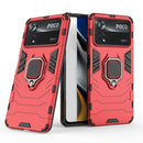 For Xiaomi Poco X4 Pro 5G Shockproof PC + TPU Protective Phone Case with Magnetic Ring Holder(Red)