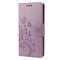For Motorola Moto G22 Butterfly Flower Pattern Leather Phone Case(Light Purple)