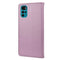 For Motorola Moto G22 Butterfly Flower Pattern Leather Phone Case(Light Purple)