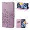 For Motorola Moto G22 Butterfly Flower Pattern Leather Phone Case(Light Purple)
