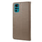 For Motorola Moto G22 Butterfly Flower Pattern Leather Phone Case(Grey)