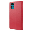 For Motorola Moto G22 Butterfly Flower Pattern Leather Phone Case(Red)