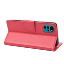For Motorola Moto G22 Butterfly Flower Pattern Leather Phone Case(Red)