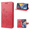 For Motorola Moto G22 Butterfly Flower Pattern Leather Phone Case(Red)