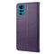 For Motorola Moto G22 Butterfly Flower Pattern Leather Phone Case(Deep Purple)