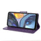 For Motorola Moto G22 Butterfly Flower Pattern Leather Phone Case(Deep Purple)