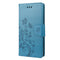 For Motorola Moto G22 Butterfly Flower Pattern Leather Phone Case(Blue)