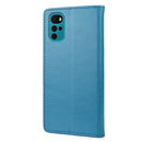 For Motorola Moto G22 Butterfly Flower Pattern Leather Phone Case(Blue)