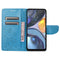 For Motorola Moto G22 Butterfly Flower Pattern Leather Phone Case(Blue)