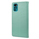 For Motorola Moto G22 Butterfly Flower Pattern Leather Phone Case(Green)