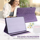 Tree & Deer Pattern Pressed Printing Leather Tablet Case For iPad mini 6 2021(Purple)